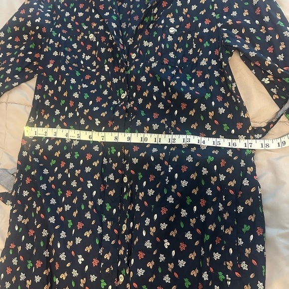 Tommy Hilfiger Leaf Belted Shirt Dress Navy Blue M - Picture 7 of 8